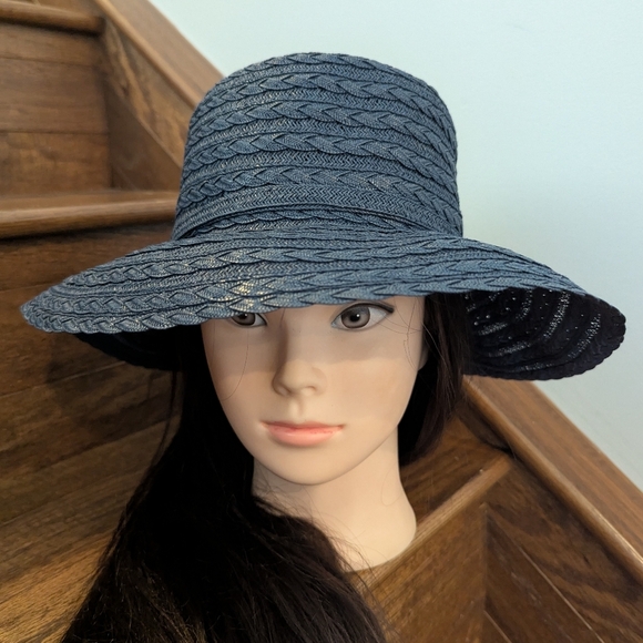 Vintage Liz Claiborne Navy Women's Formal Hat, church Hat, Derby Hat - Picture 9 of 11